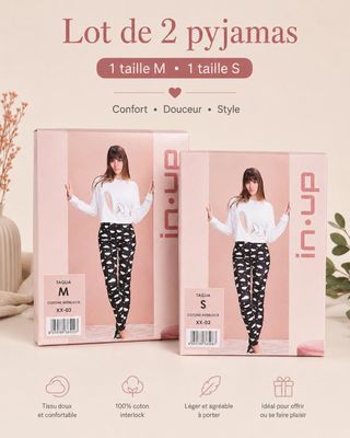 lot de 2 pyjamas fille M et fille S - lot de 2 pyjamas fille S - lot de 2 py
