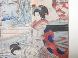 a picture of a painting of a woman and a child