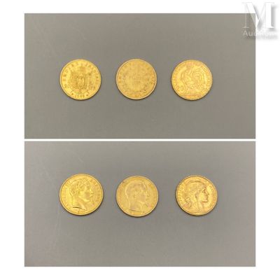 3 pièces de 20 francs or - Photo 1