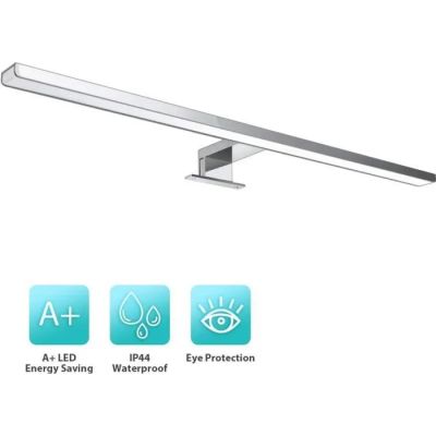 an image of an image of a bathroom light with the words a - led, eye protection, energy saving