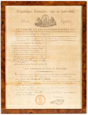 Brevet de chef de brigade de Pierre Nathanaël d'HELIX.