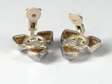 pair of silver and gold plated earrings on a white background