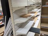 many empty shelves in a store that are empty
