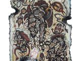 une image représentant une peinture d'un groupe de personnes sur une feuille de papier