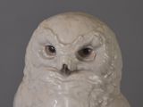 a white owl that is sitting on a table