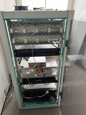 a rack with a lot of wires and wires attached to it