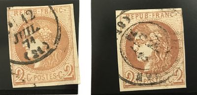 TIMBRE-POSTE - FRANCE - OBL - TYPE BORDEAUX N° 40B (cachets …