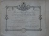 an old document with a picture of a crown on it