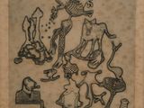 an image of a drawing of a group of animals in a field