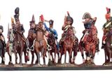 figurines représentant un groupe d'hommes à cheval portant des drapeaux