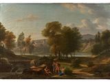 an image of a painting of a group of people in a landscape