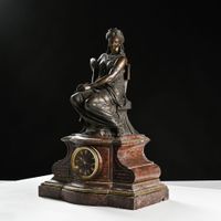 Pendule en marbre avec sujet en bronze allégorie de la poési… (photo 6)