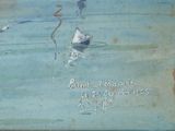 a picture of a painting of a boat in the water