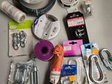 a table that has various items on it including scissors, scissors, and other items