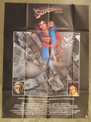 a movie poster for superman starring superman and the city