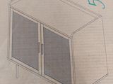 a drawing of a cabinet on a piece of paper