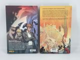 the back cover of a comic book with a picture of a man in a suit and a woman in a