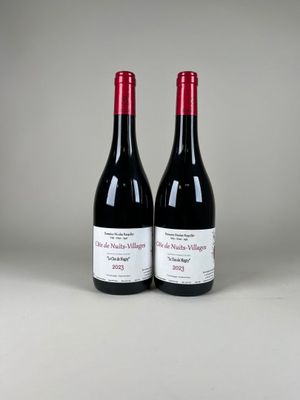 deux bouteilles de vin rouge posées l'une à côté de l'autre sur une table
