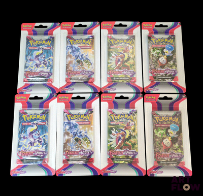 Un colis contient six paquets de cartes à collectionner Pokémon