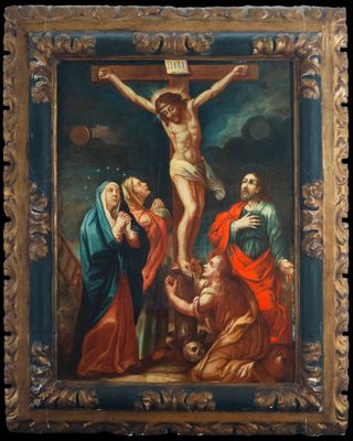 Christ en croix avec la Vierge et les saints, Mexique, XVIII…