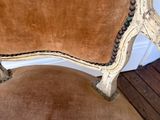 an image of a chair with a brown upholstered seat