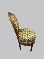 Chaise médaillon assise en tissu épais fleuri (coussin mobil… (photo 2)