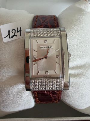 Montre en acier, signée - BOUCHERON - ICARE - 34mm X 24mm - …