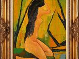 une image d'un tableau représentant une femme assise sur une chaise