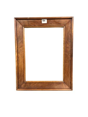 wooden picture frame isolated on white background with clipping for text