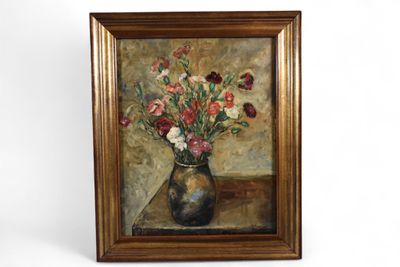 Henry FRUGIER (1876-?) "Bouquet d'oeillets".