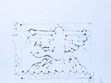 a black and white drawing of a bird on a white sheet