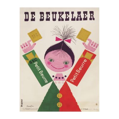 une affiche représentant une fille avec un sapin de Noël sur la tête