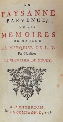an old book with a black and red title on it