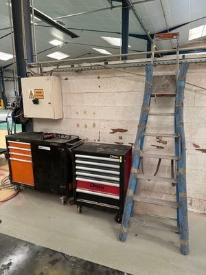 an image of a garage with tools and equipment