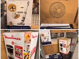 plusieurs photos d'un assortiment d'articles exposés dans un magasin