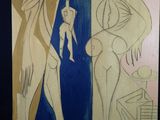 une image représentant un tableau où l'on voit une femme et un homme debout l'un à côté de l'autre