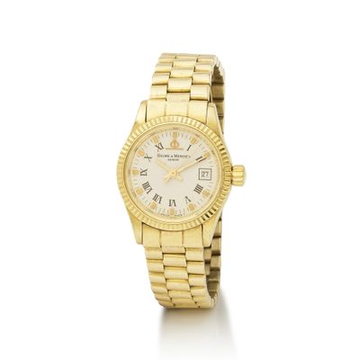 rolex a lady ' s 18ct gold automatic calendar bracelet watch