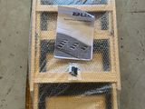 a stack of luggage sitting on top of a pallet