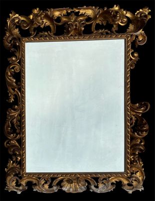 * Beau et important miroir en bois et stuc doré, l'encadreme…