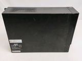 a close up of a black computer case on a white surface