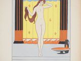 a picture of a woman that is standing in front of a window