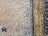 a close up of a door handle on a wooden door