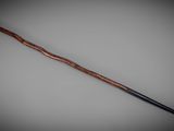 a close up of a cane with a long handle on a table