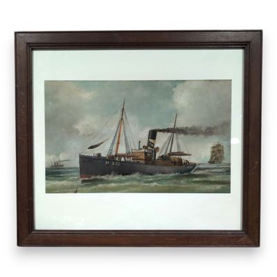 ECOLE ANGLAISE début XXème Le Jackdaw en pleine mer