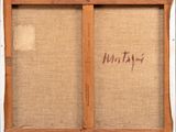 an image of a painting of a window with a message written on it