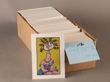 une carte sur laquelle figure une femme tenant une fleur