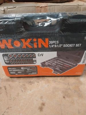 a close up of a box of tools on a table