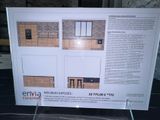 a picture of a display of kitchen cabinets and counter tops
