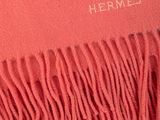 hermess cashmere scarf in coral pink with fringes