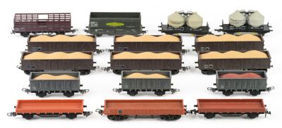 a lot of toy trains that are sitting on a table
